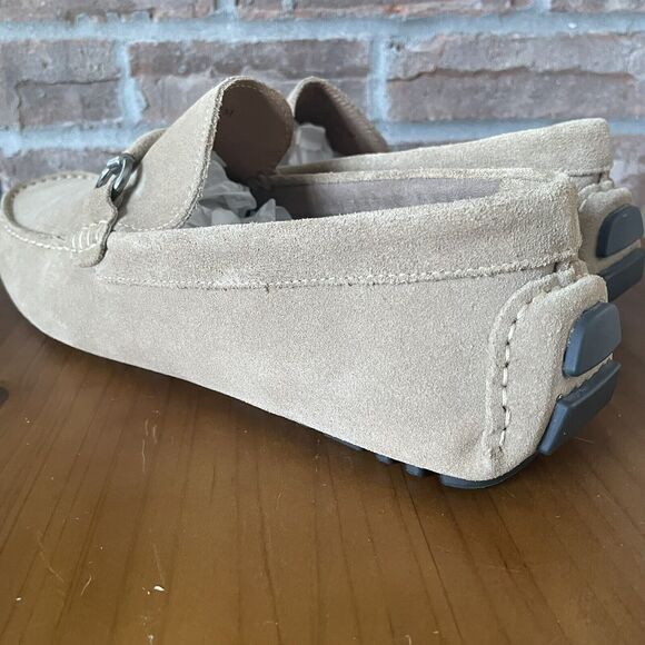 NEW Nordstrom Rack Men's Leather Driving Loafers Size 11.5M Tan Brazil Buckle - Picture 2 of 16